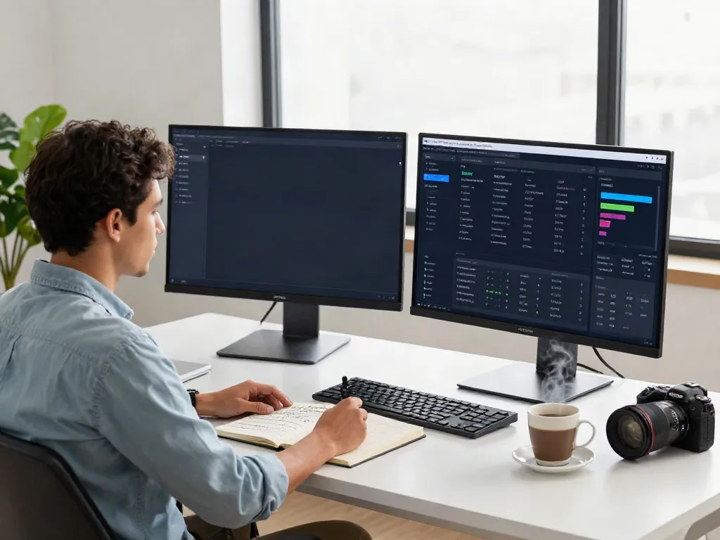 SEO specialist analyzing analytics for instant indexing strategies in a modern workspace.
