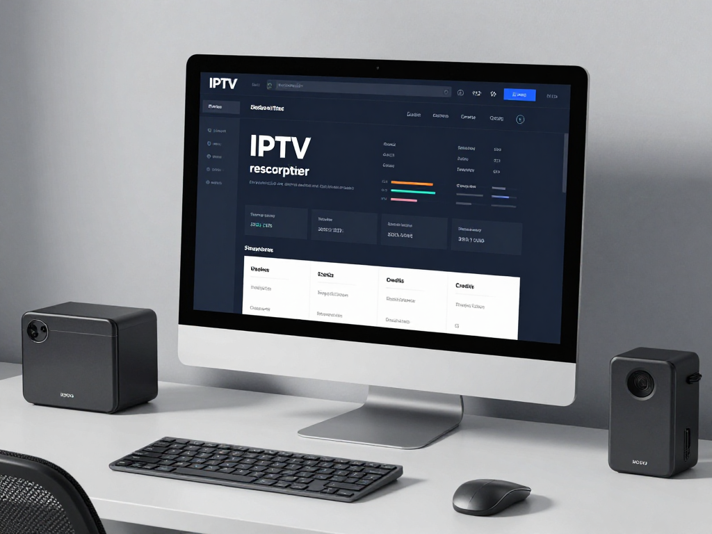 IPTV reseller panel dashboard displaying active subscriptions and credits in a professional SaaS setup.
