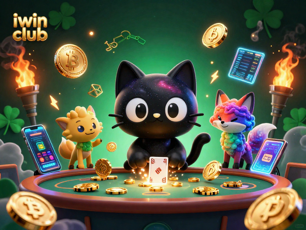 Engage with iwin club in a vibrant cosmic casino environment featuring cryptocurrency and dynamic gaming elements.