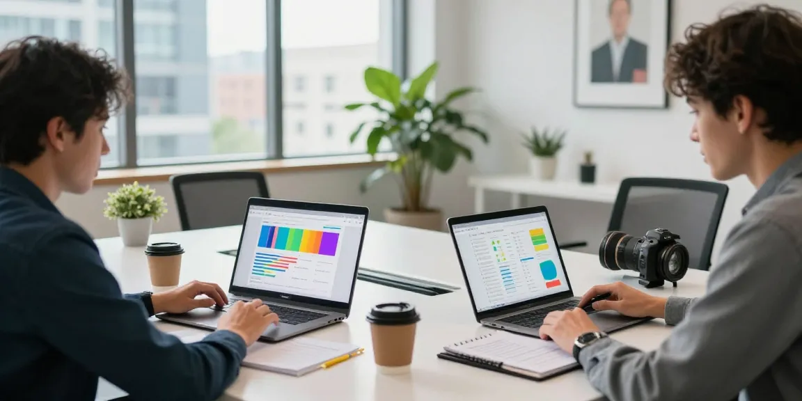 Experts analyzing content about Brasssmile com in a modern office.