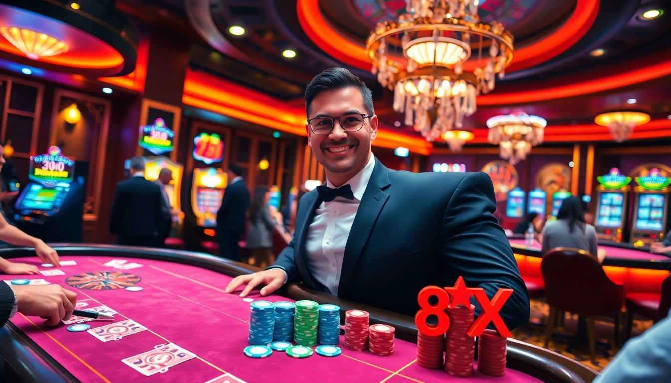 Experience the thrill of 8XX bet at an exciting casino table with vibrant action.