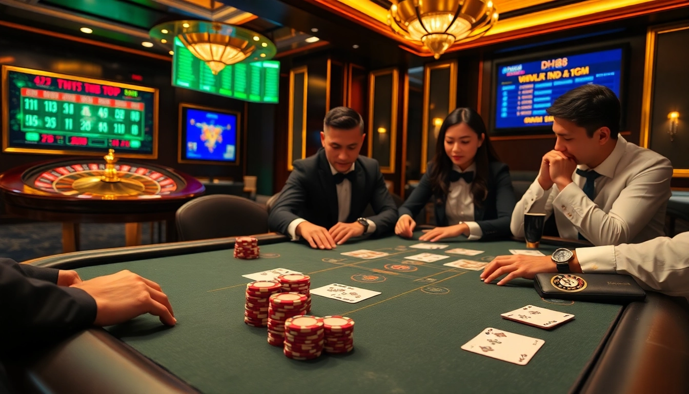 Experience the thrill of DH88 with a luxurious casino scene featuring poker tables, chips, and roulette.