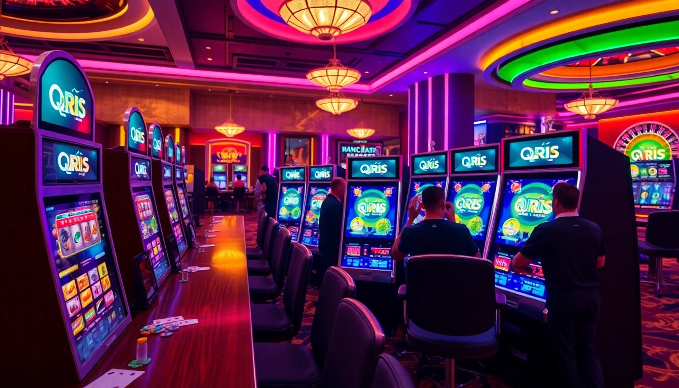 Playing slot qris at a vibrant casino with exciting rewards and modern technology.