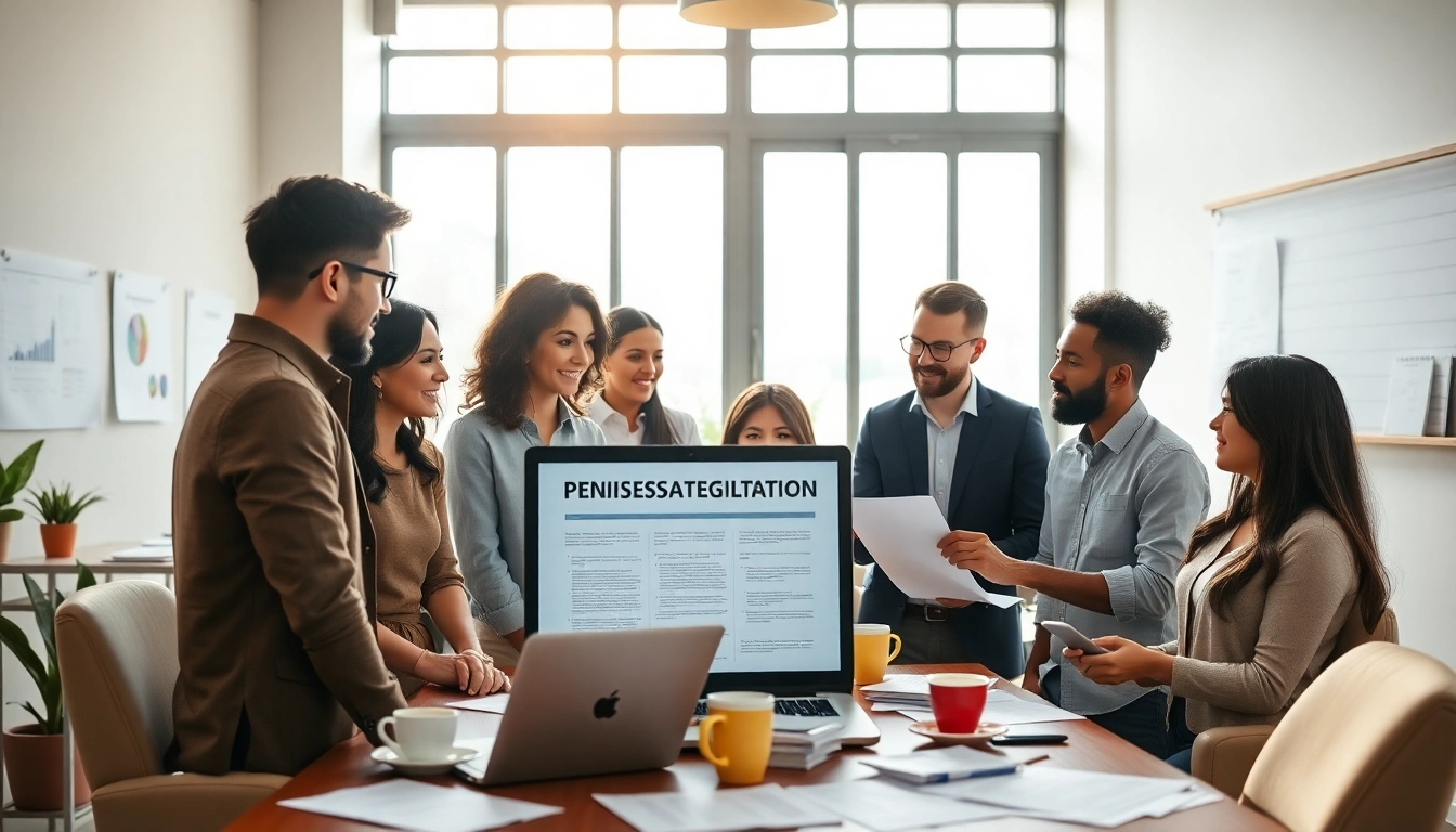 Register Pennsylvania LLC with a team of entrepreneurs in a modern office setting.