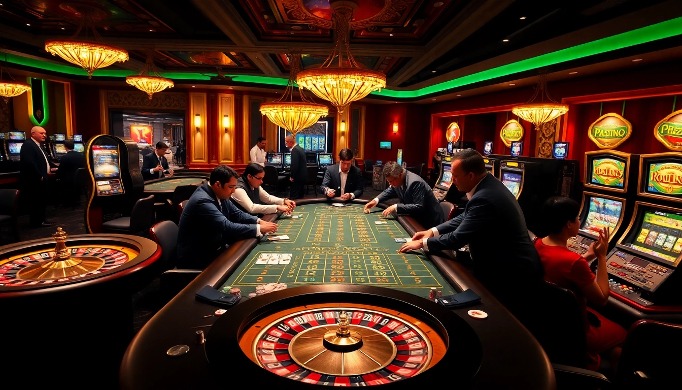 Experience the excitement of online gambling at jun88.pizza with vibrant casino tables and professional croupiers.