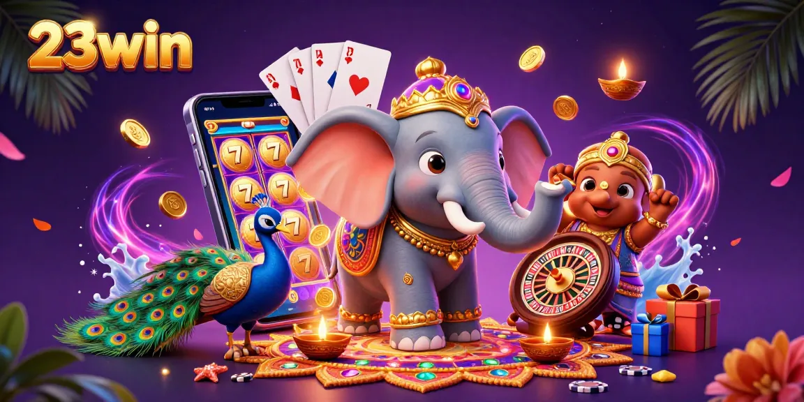 Experience exciting gameplay at 23win with colorful slot games and vibrant casino elements.