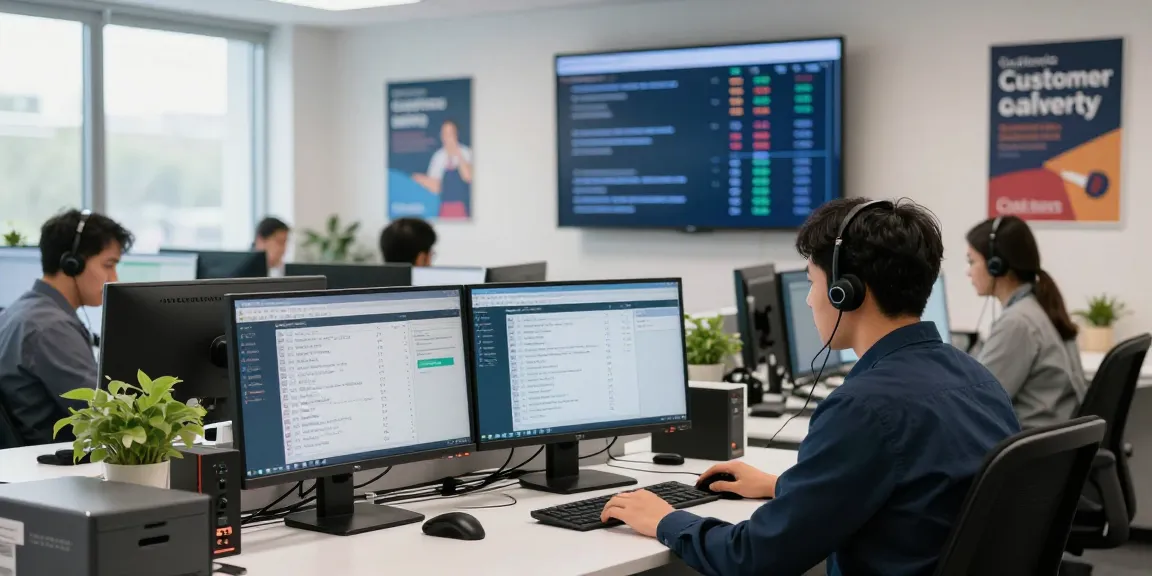 Operators managing a call center for lookup of phone numbers, monitoring caller risks and trends.