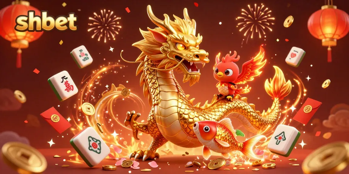 Experience thrilling gaming at shbet with vibrant 3D casino visuals featuring a golden dragon.